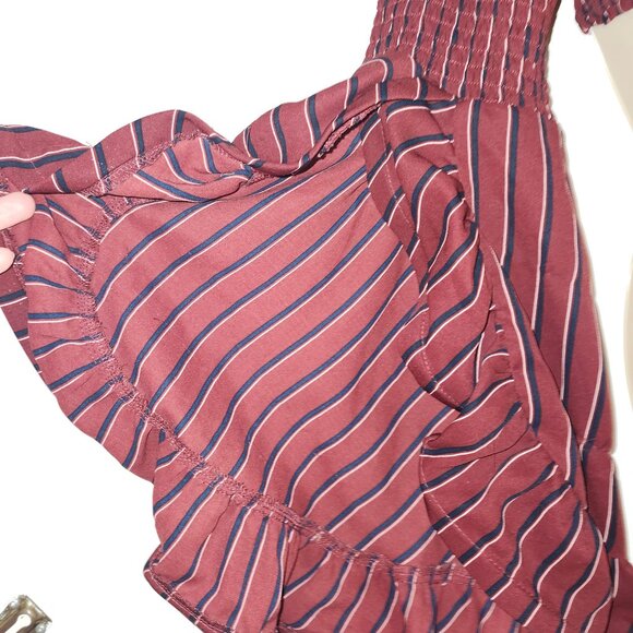 Lilyful Tube Top Long Ruffled Open Sleeves Ruched Gathered Stretch Size S Small - Picture 3 of 5